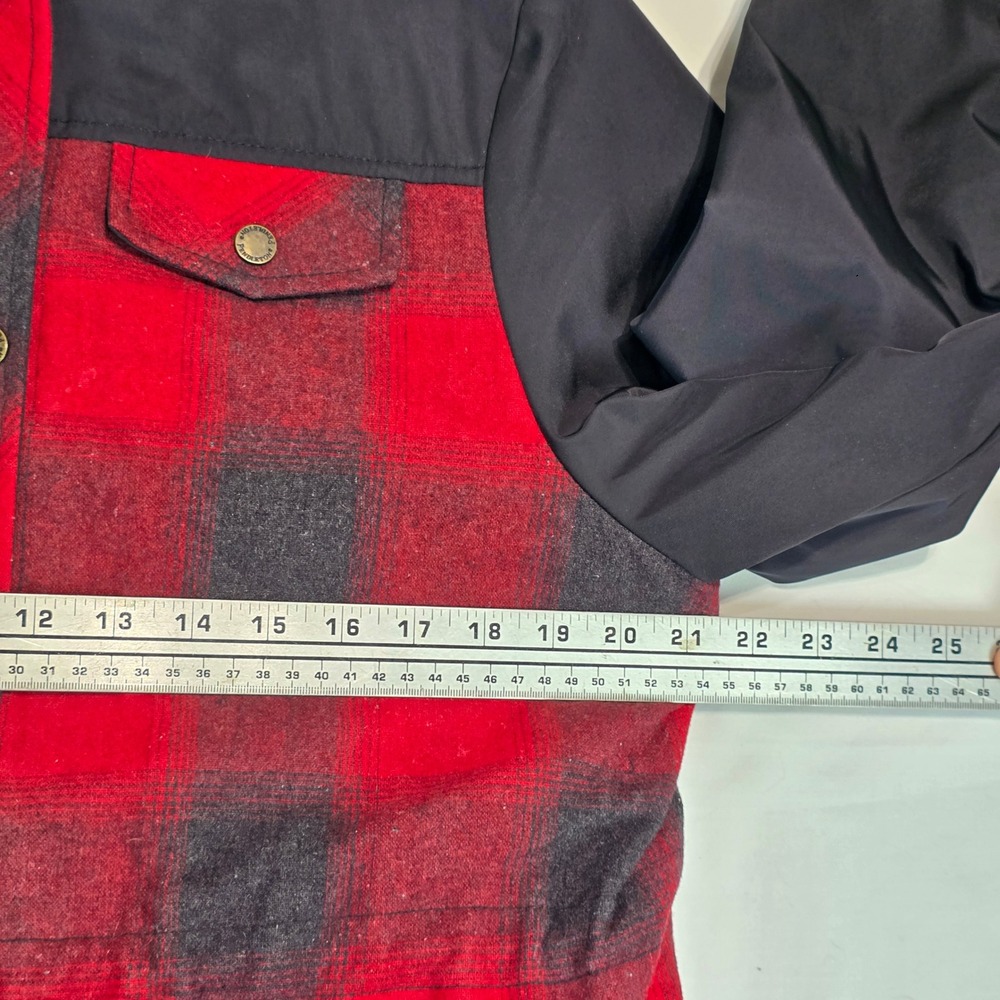 Pendleton Womens Red Black Buffalo Plaid Wool Blend Hooded Parka Jacket‎ Large - Picture 10 of 16